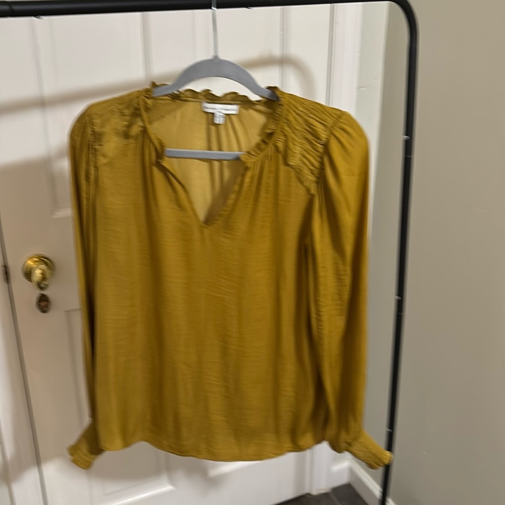Mustard chiffon blouse